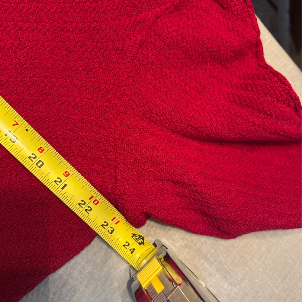 St. John Sport Red Textured Women's Sweater Wool/Rayon Blend Size Small - Picture 8 of 8